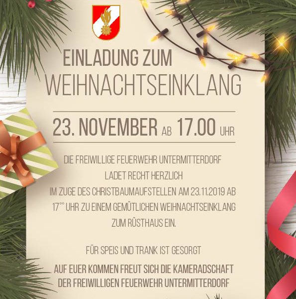 Christbaumaufstellen und Weihnachtseinklang