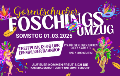 Einladung zum Faschingsumzug in Gorentschach